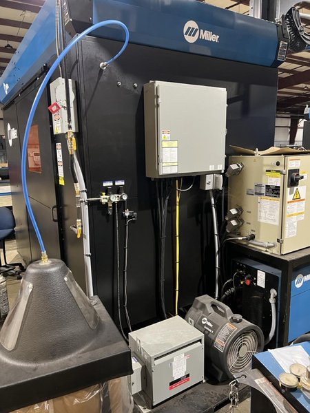 Miller PerformArc PA350S 6-Axis Robotic Welding Cell, 2020 – Fume Extractor and Hood Arm, Indexing Rotary, Tregakiss Torch-Reamer-Sprayer