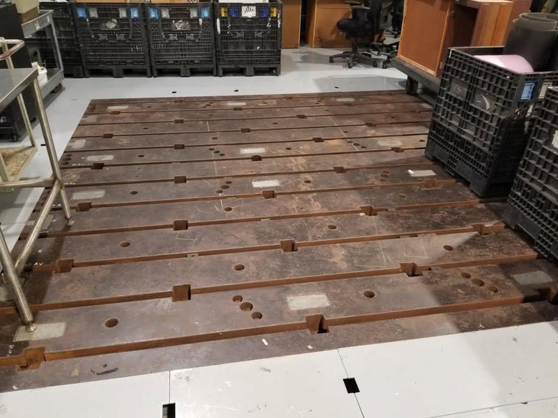 72" X 144" X 15" T-SLOTTED FLOOR PLATE. STOCK # 0114526