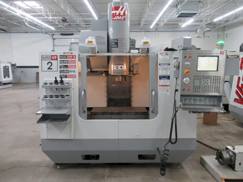 Haas VF-2SS 4-Axis CNC Vertical Machining Center, 12K Spindle, CAT 40, 24 Station SMTC, TSC, HRT210HS-CNC-HD Rotary Table