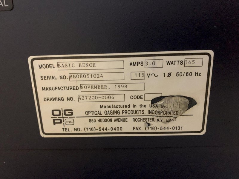 14" Optical Gaging Products (OGP) Basic Bench Optical Comparator