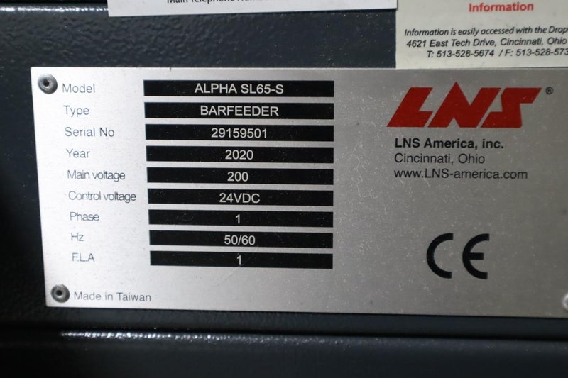 LNS Alpha SL65S Servo Magazine Bar Loader -  NEW 2020- Auction Item