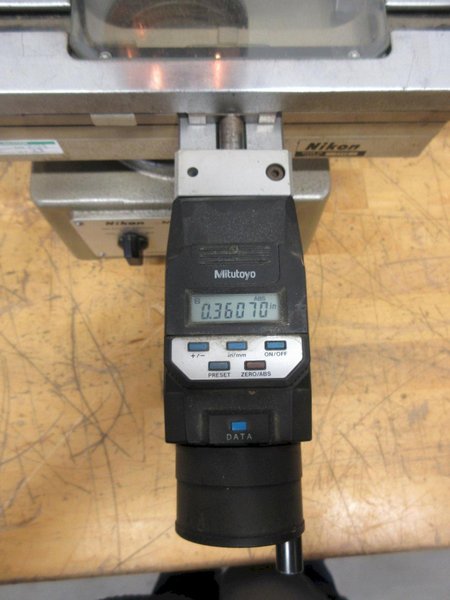 Nikon Measurescope Microscope with 10x Objective Lens, Ring and Stage Light, (2) Mitutoyo 164-162 Digital Micrometers 0-2" Range .00005" Resolution- Auction Item