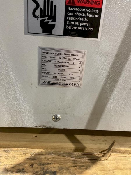 LCE LCPIC-TBSW-30025K 25 KVA TRANSFORMER 3 PHASE 440/220 USED