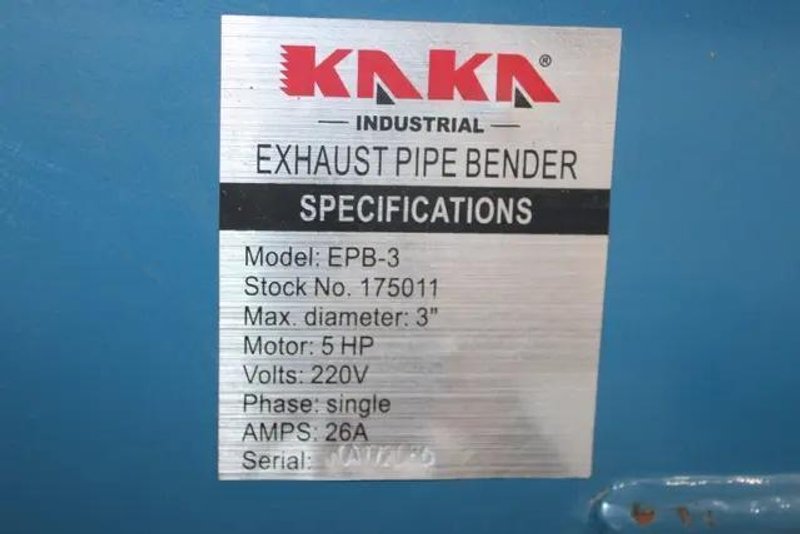 1.5" to 3" KAKA EXHAUST MODEL #EPB-3 HYDRAULIC PIPE / EXHAUST BENDER: YOBRO #25799