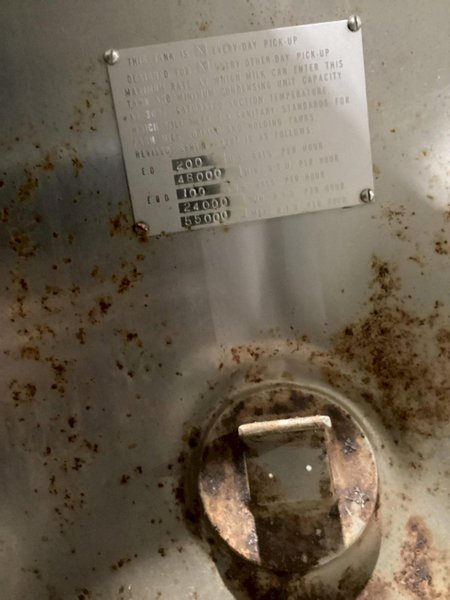 MILKEEPER SC 600 Gallon Stainless Steel Tank USED