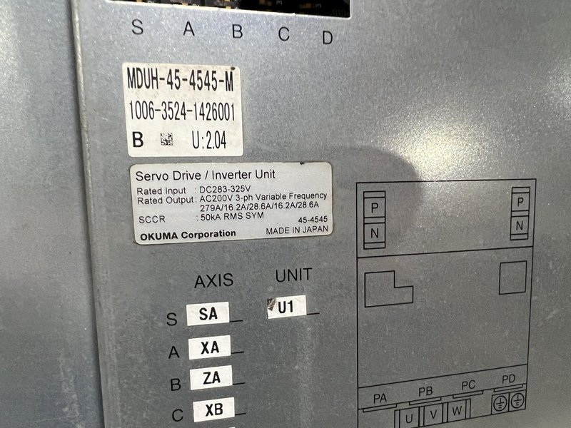 Mitsubishi CNC Servo Drive Module AC200V MDUH-45-4545-M MDUH454545M