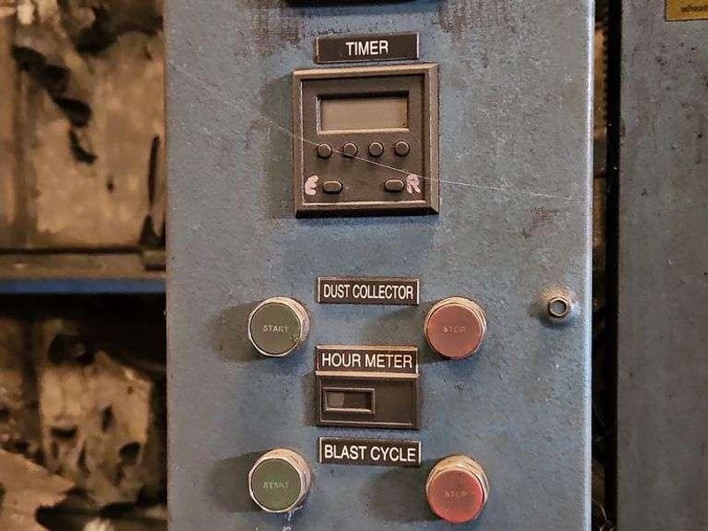 Viking 6&#039; swing table blast cleaning system with Micro Air cartridge dust collector, 2- direct drive shot wheels