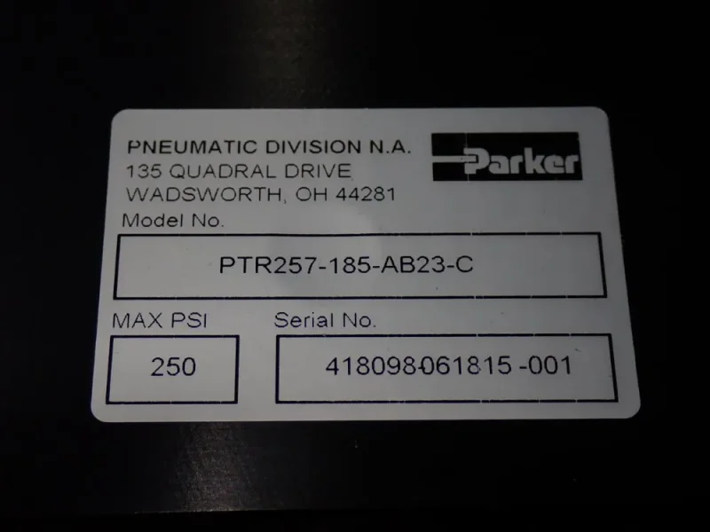 PARKER 250PSI PNEUMATIC ROTARY ACTUATOR  -  PTR257-185-AB23-C