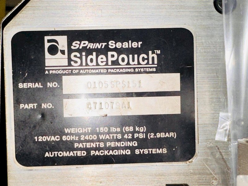 Automated Packaging Systems | Autobag SPrint 60” SidePouch Bagger