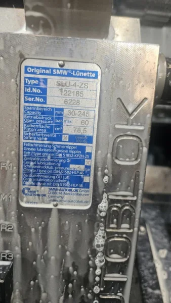 2023 DN SOLUTIONS PUMA 4100LMB CNC Universal Turning Center. Equipped for versatile 2-axis and 3-axis lathing, it features a 15" chuck, 50 HP spindle, and a machining length of 79.8" and with hydraulic open / close steady rest. Perfect for heavy-duty tasks. Fanuc Control, 50HP