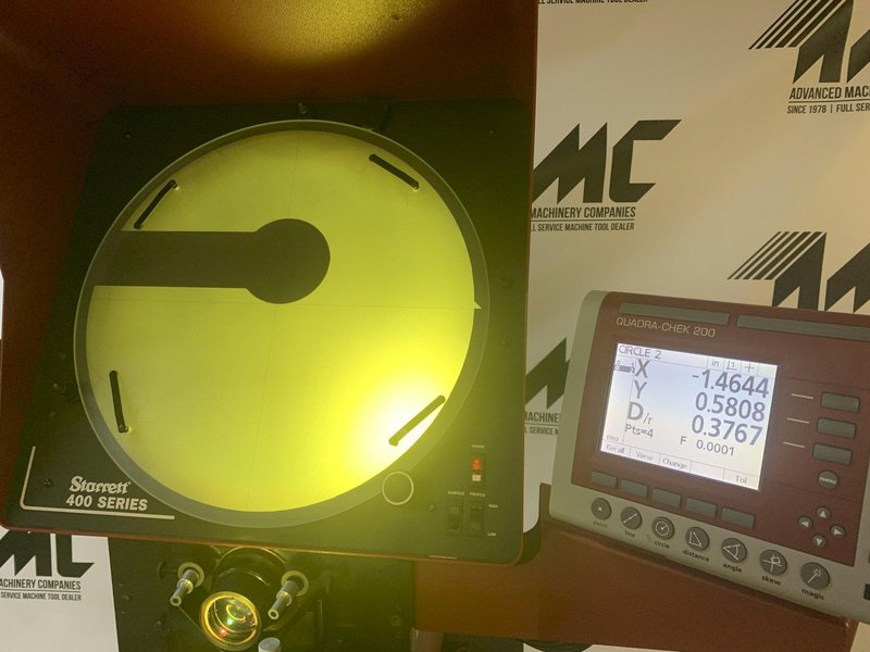 STARRETT HE400 Comparator, 10x, DRO, Surface, Cabinet Base.