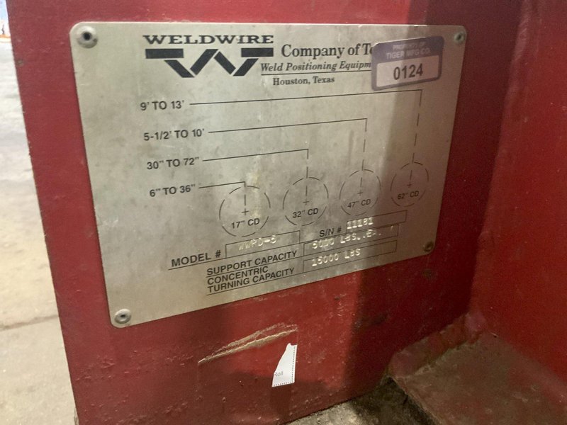 5 TON WELDWIRETANK TURNING ROLL SET: STOCK #81020