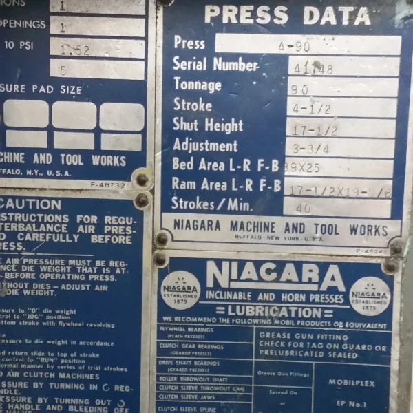 NIAGARA A-90 | Presses, Stiles Type