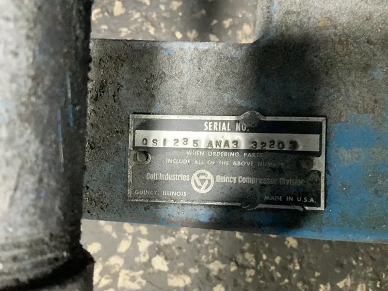 COLTEC INDUSTRIES / QUINCY COMPRESSOR DIVISION 50 HP AIR COMPRESSOR  -  Q235