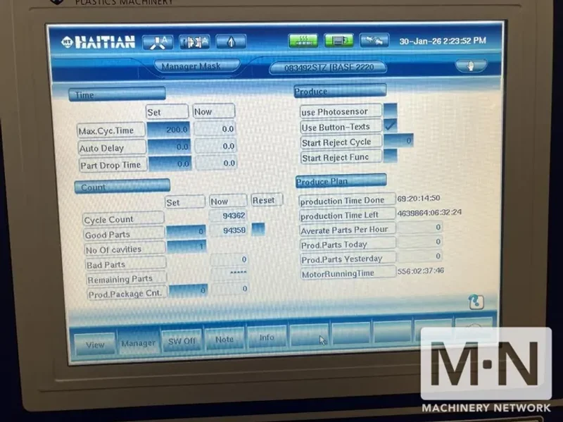 785 TON 137 OZ HAITIAN MODEL MA7000II INJECTION MOLDING MACHINE MFG 2016
