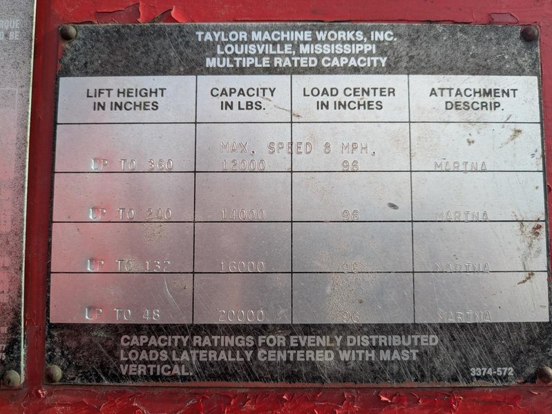 20,000lb Taylor Boat Lift – 20′ Forks