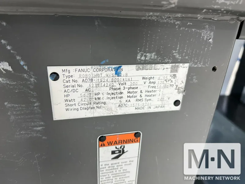 165 TON 8.8 OZ MILACRON ALPHA-S150iB ROBOSHOT INJECTION MOLDING MACHINE MFG 2021