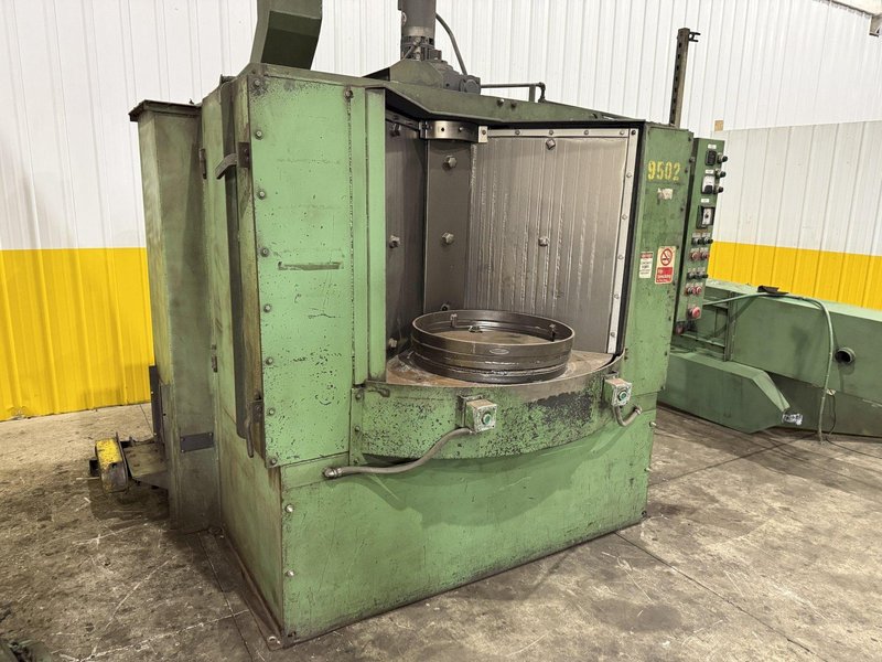 4 STATION X 20 HP -72&quot; X 40&quot; BRONCO SHOT BLAST ROTARY TABLE PART BLASTIN MACHINE: STOCK #23778