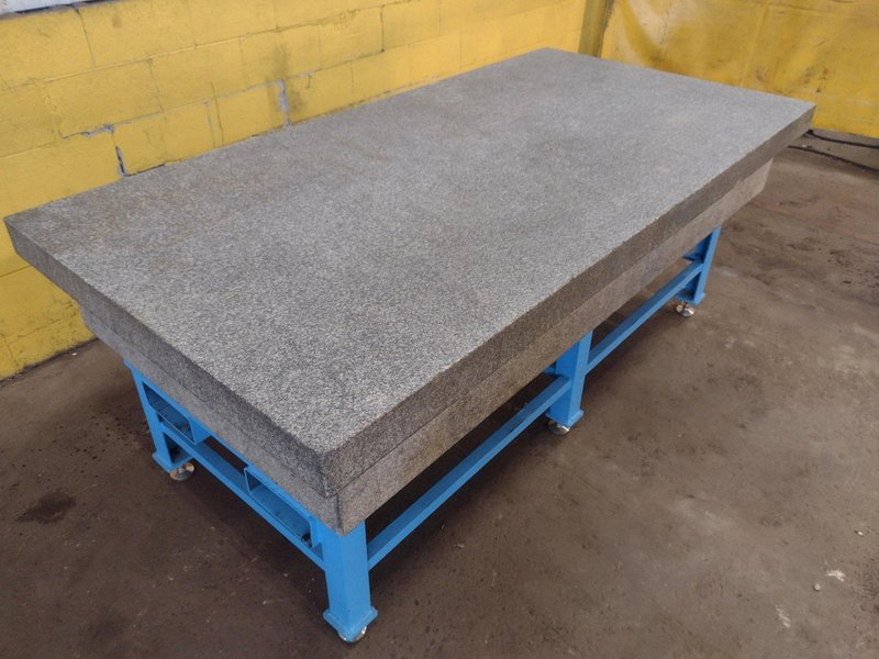 8&#039; X 4&#039; X 14&quot; CHALLENGE PRECISION LAYOUT INSPECTION GRANITE TABLE W/ EDGE LEDGES: STOCK #23812