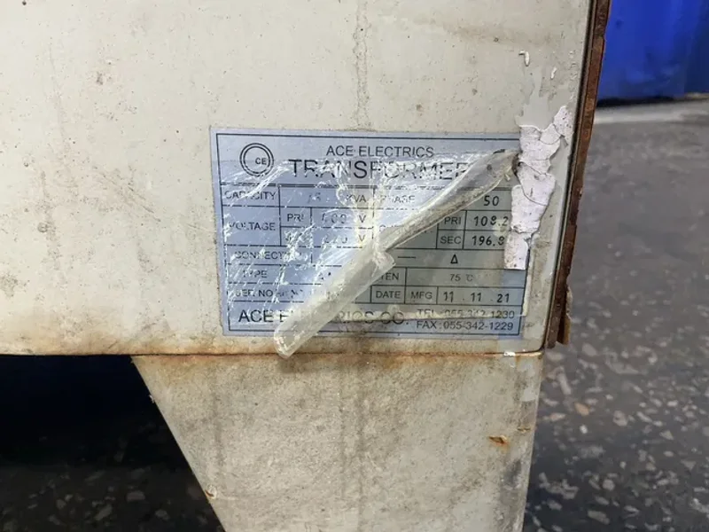 ACE ELECTRIC CO. 75 KVA TRANSFORMER