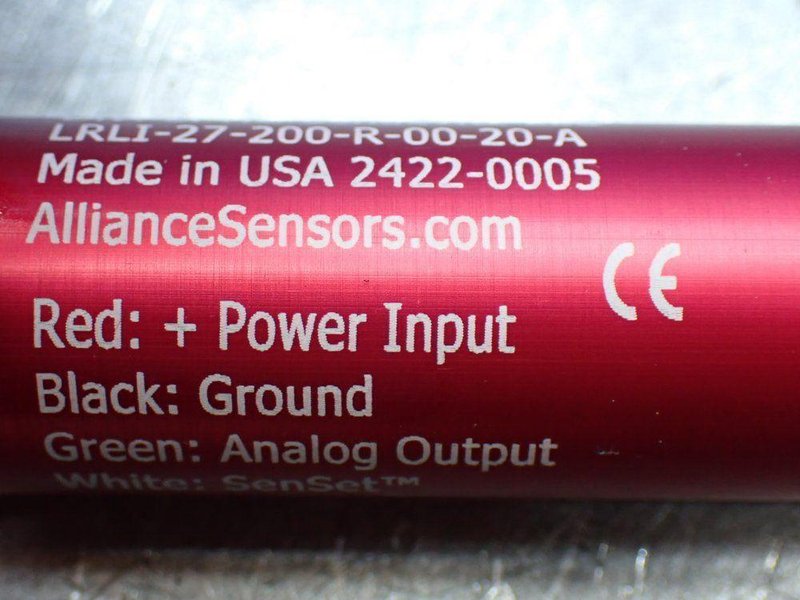 ALLIANCE SENSORS GROUP 2 LINEAR VARIABLE INDUCTIVE TRANSDUCER POSITION SENSORS  -  LRLI-27-200-R-00-20-A
