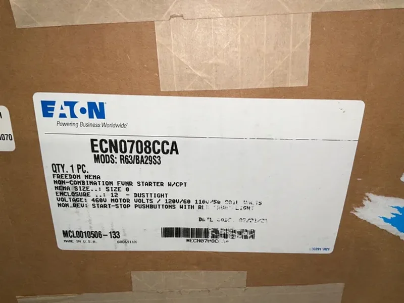 EATON NON-COMBINATION FVNR STARTER W/CPT  -  ECN0708CCA