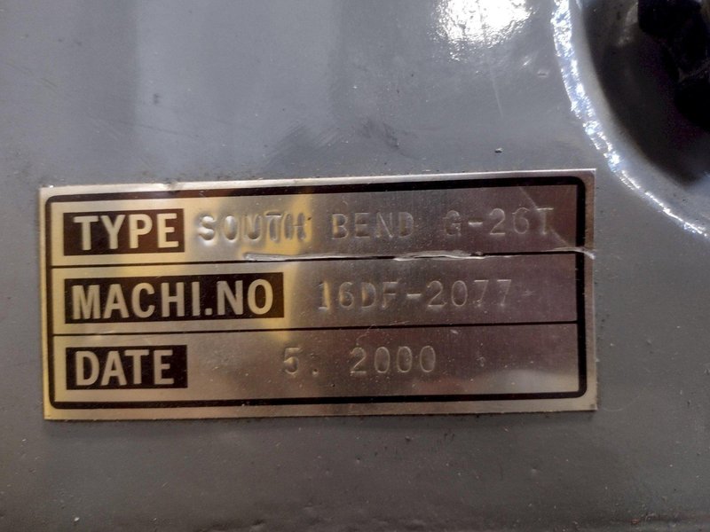 13&quot; X 36&quot; SOUTHBEND MODEL #G-26T ENGINE LATHE: STOCK #17217