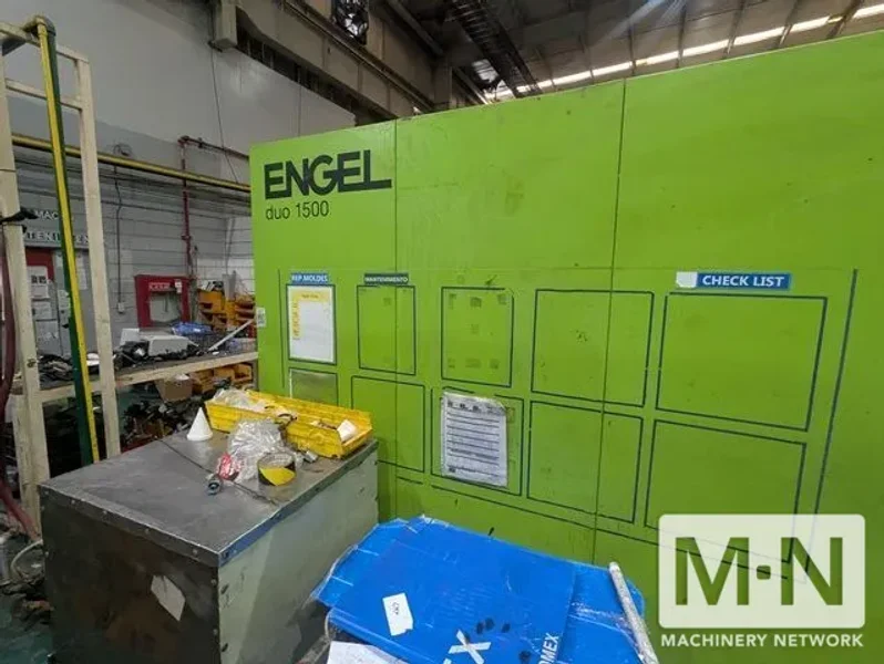 1500 TON 134 OZ ENGEL MODEL DUO 7050/1500WP INJECTION MOLDING MACHINE MFG 2015