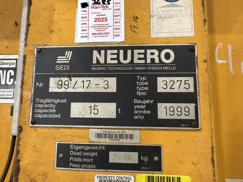 (4) 15 TON (120,000 LBS TOTAL) NEUERO / RAILQUIP MODEL #3275 HEAVY DUTY MOBILE JACK LIFTS: YOBRO #23869