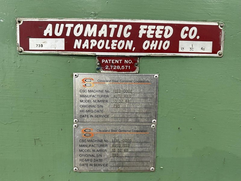 48" X 14 GAUGE AUTOMATIC FEED MODEL 13-32-48 13 ROLL STRAIGHTENER LEVELER: STOCK 19766