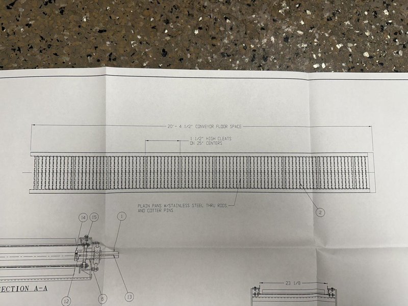 20&#039; LONG X 24” WIDE STEEL BELT POWERED INCLINED PARTS CONVEYOR: STOCK #20814