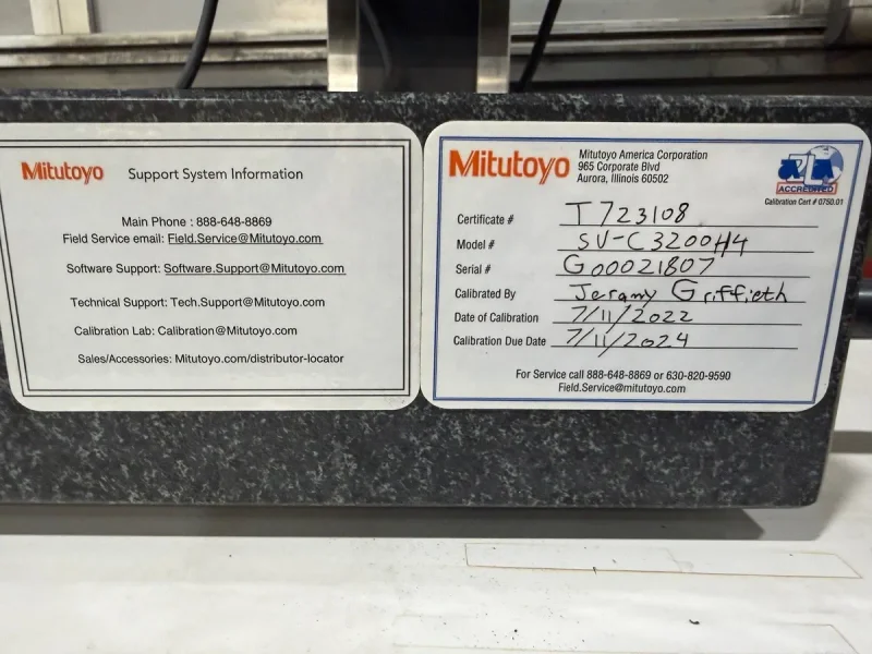 Used Mitutoyo model SV-C3200H4 formtracer contour and surface roughness tester