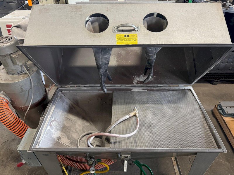 Kramer Blast Cabinet TDB-48x24, Two Glove, Dust Collector/Reclaimer