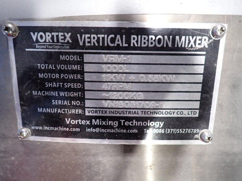 VORTEX 1000 L VERTICAL RIBBON MIXER  -  VRM-1