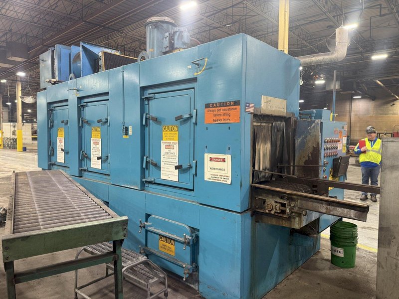 24" x 24" RANSOHOFF 3-STAGE STEEL MESH CONVEYOR PASS THROUGH PARTS WASHER: YOBRO #24301