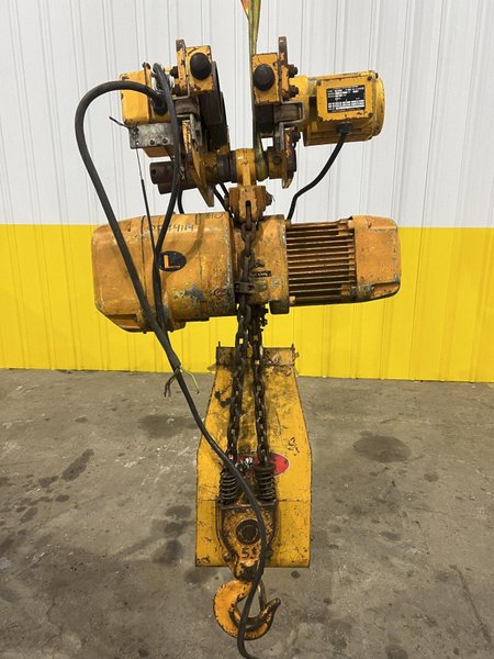 10,000 LB (5 TON) HARRINGTON MOTORIZED CHAIN HOIST W/ POWER TROLLEY: STOCK #19953