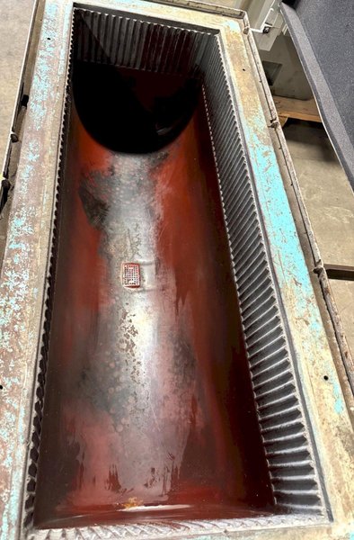 5 Cu. Ft. Burr Bench Vibratory Finishing Tub 4616, 15"W x 15"D x 44"L Tub