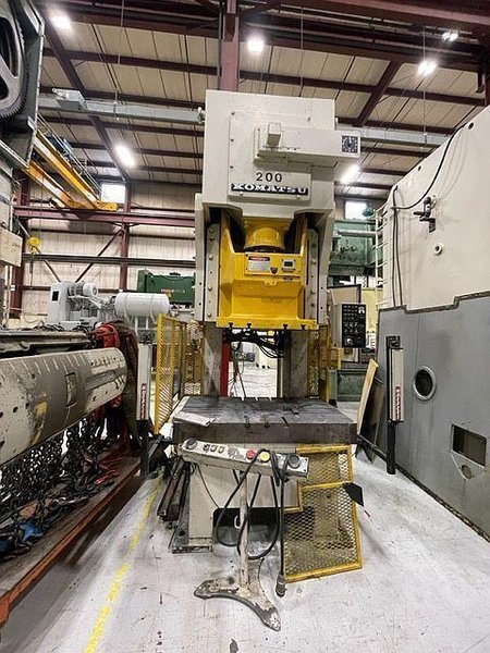 200 ton Komatsu Single Point Gap Mechanical Metal Stamping Press #OBS200-2, Year 1986
