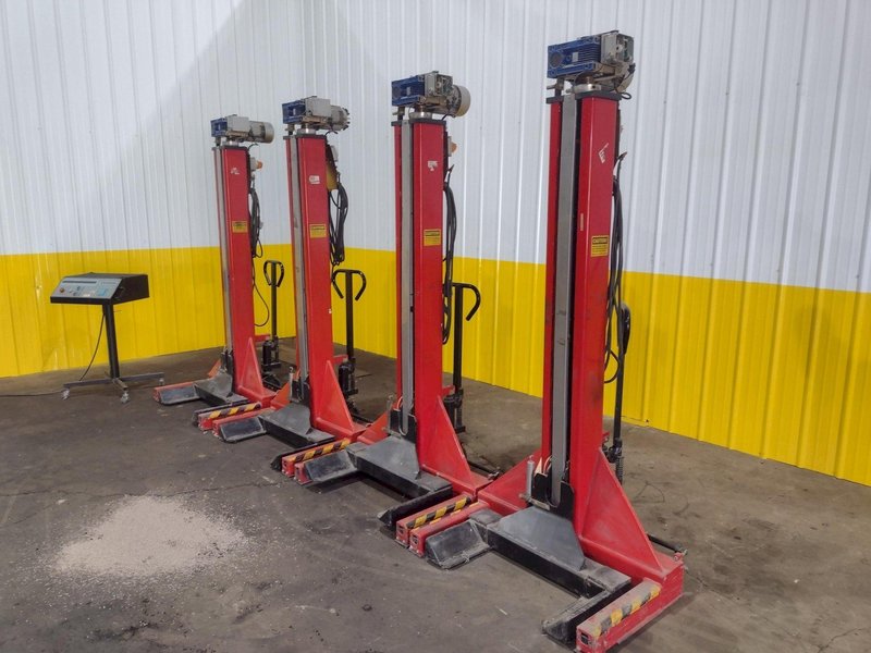 (4) 17,000 LBS EACH/68,000  LBS TOTAL EUROGAMMA  PORTABLE COLUMN LIFTS JACKS : STOCK #19497