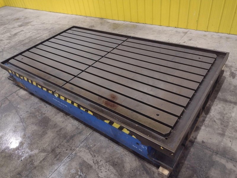 129&quot; X 72&quot; X 14&quot; HIGH T-SLOTTED LAYOUT TABLE / BOLSTER PLATE: STOCK #22373