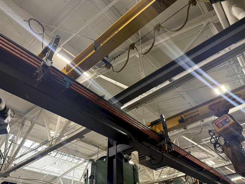 (2) 3 TON x 12' WIDE x 60' LONG CRANE WORKS / HARRINGTON FREE STANDING BRIDGE CRANE SYSTEM: YOBRO #24680