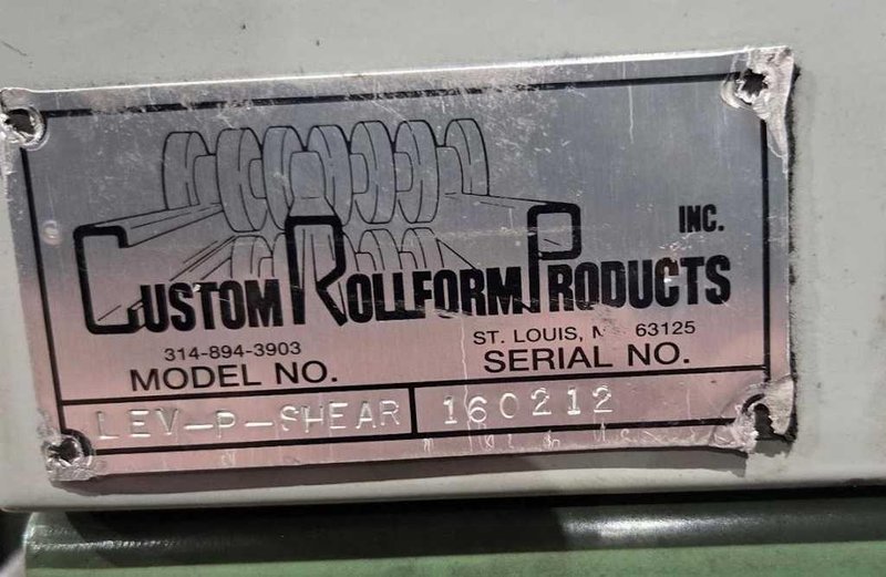 24" x 0.250" x 7,500# Custom Rollform Cut To Length Line