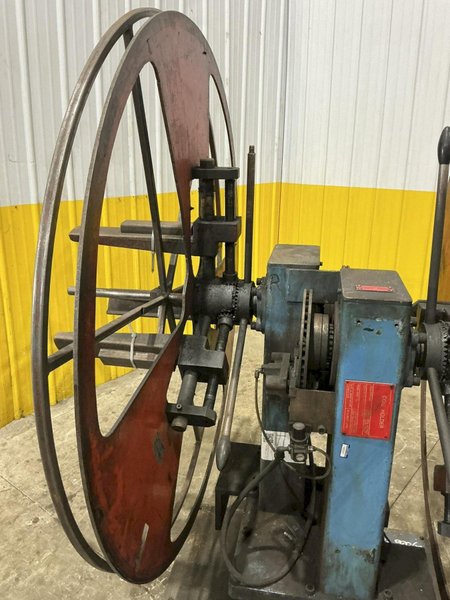 1,100 LB X 14" W GSW PULL OFF DOUBLE END COIL REEL UNCOILER: YOBRO #24860