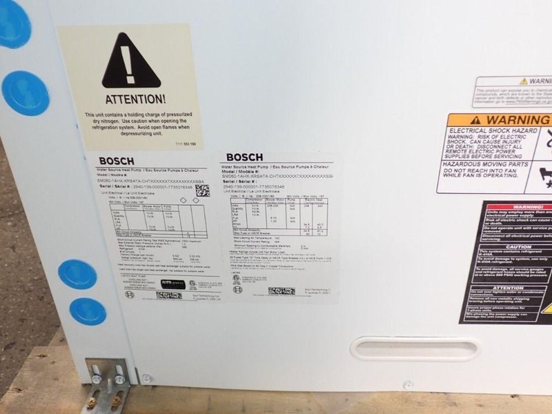 Bosch Water Source Heat Pump - Sm060-1ahx-xrsata-chtx