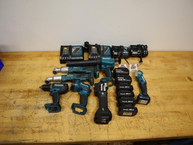 Makita | Large Assortment Of 18V &amp; 12V Tools - Caulk Gun, Right Angle Ratchet, 1/2" Drill, Batteries/Chargers &amp; MORE!- Auction Item