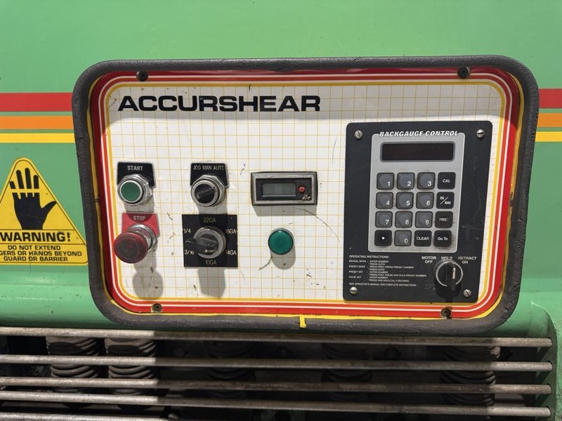 1/4″ x 10′ ACCURSHEAR 625010 HYDRAULIC SHEAR, 1995