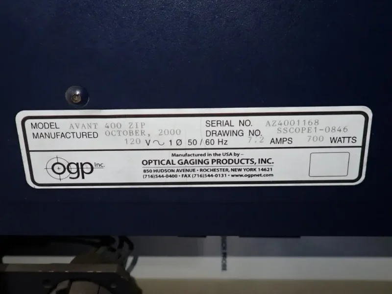 OPTICAL GAGING PRODUCTS INC 21 1/2" X 21 1/2" VIDEO MEASURING SYSTEM  -  AVANT 400 ZIP