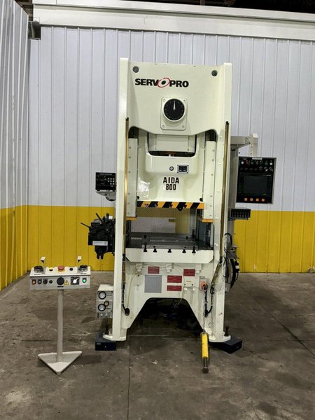 88 TON AIDA MODEL #DSF-N1-800 GAP FRAME PRESS 6.3” STROKE &amp; PA SERVO COIL FEED LINE: YOBRO #25102