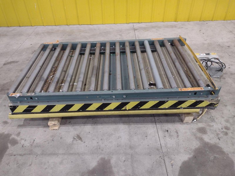 3500 LB X 60" X 36" SOUTHWORTH HYDRAULIC SCISSOR LIFT TABLE WITH ROLLER TOP: STOCK #20931