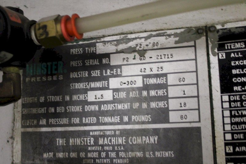 60 TON MINSTER SSDC